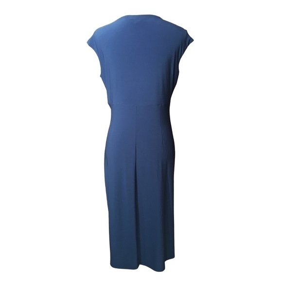 LAUREN RALPH LAUREN Empire Ruched CAP SLEEVE Dress, Pre-owned, ROYAL BLUE,10 - Picture 2 of 7